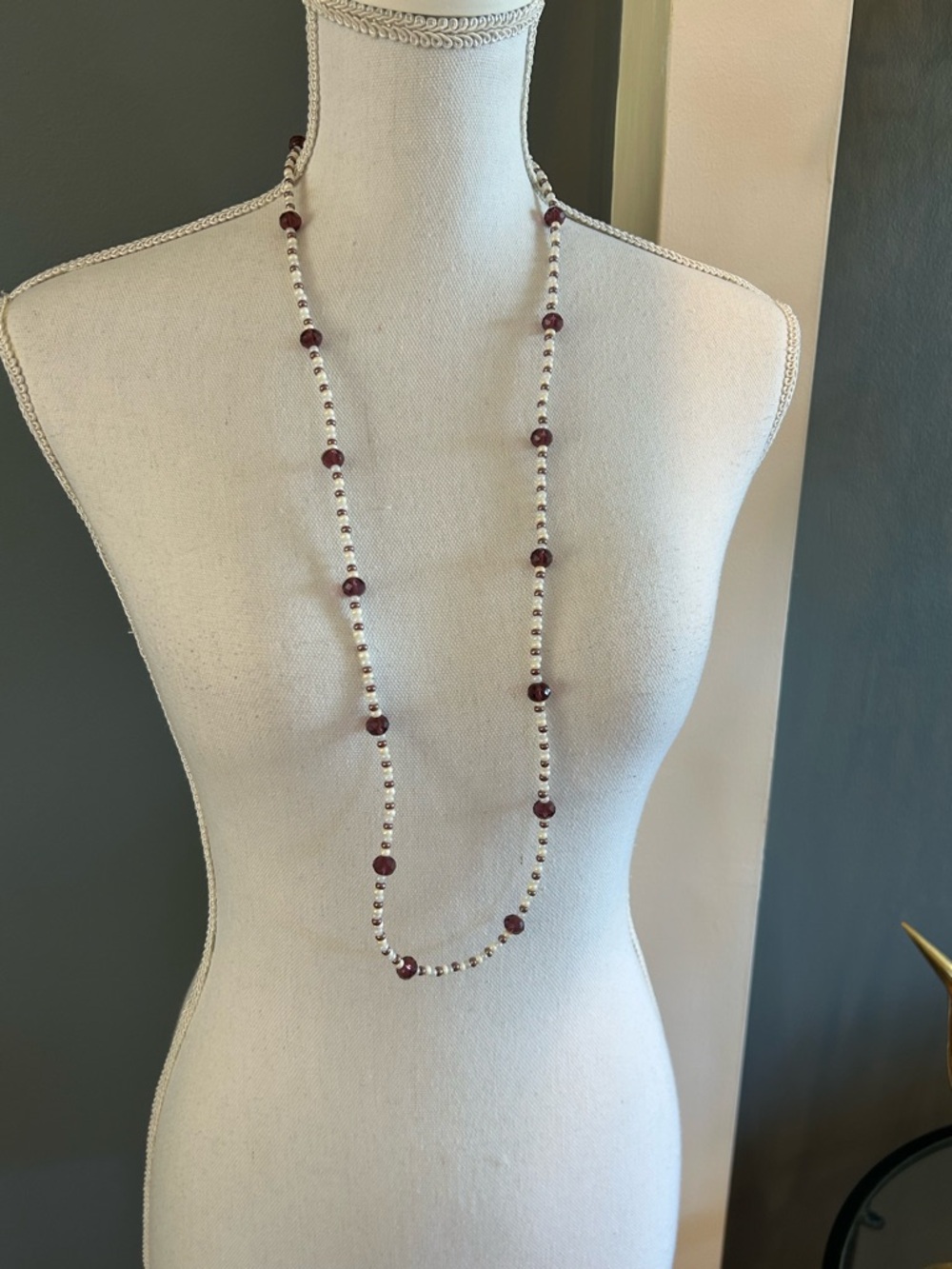 Vintage Purple Beaded Necklace